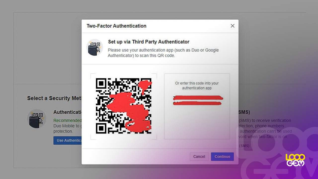 رمز امنیتی کد بکاپ فیسبوک